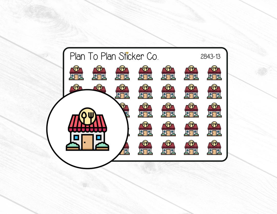 Restaurant Sticker Editable 2843-13~~restaurant Planner Stickers. - Etsy