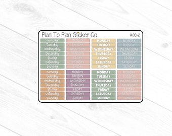 1498-2~~EC Bouquet Days Of The Week Header/Dividers Planner Stickers