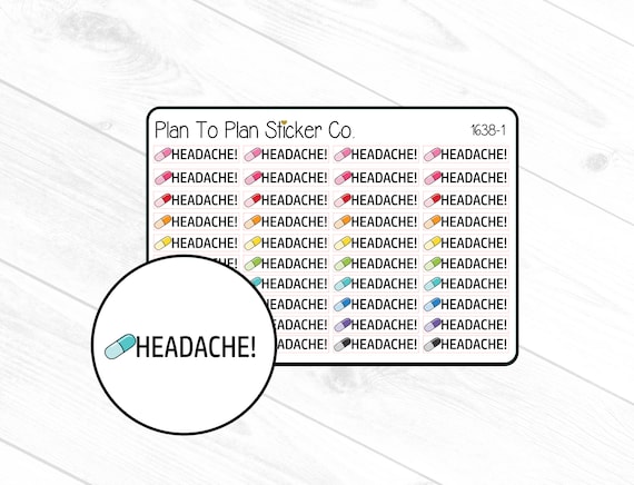 1638~~Headache/Migraine Tracker Planner Stickers.