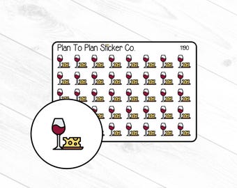 1190~~Wine & Cheese Planner Stickers.