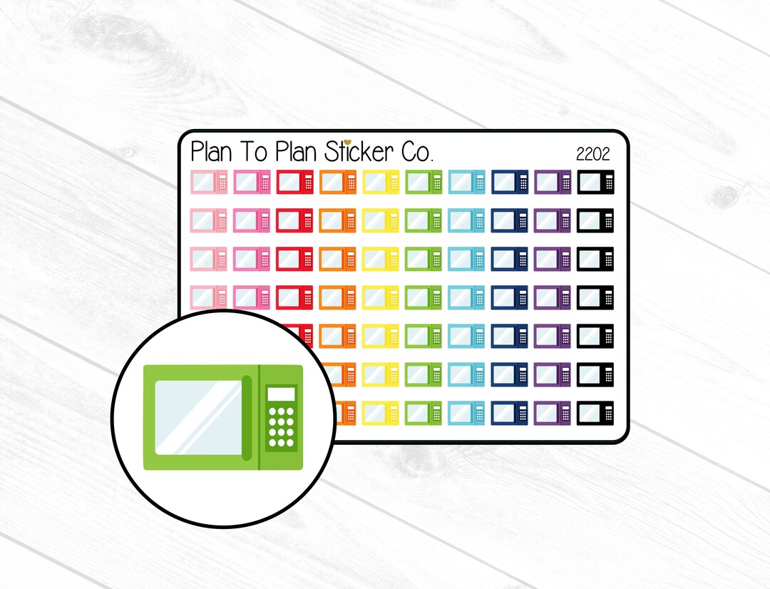 Microplan Sticker 2202microwave Planner Stickers. - Etsy