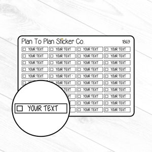 1869~~Custom Text Check Boxes Planner Stickers