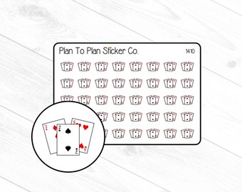 1410~~Playing Cards Poker/Game Night Planner Stickers.