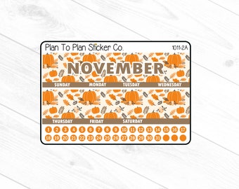 1011-2A~~November 7X9 Monthly View Planner Stickers.