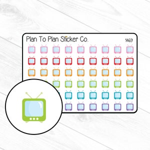 1469~~Television TV Tracker Planner Stickers.