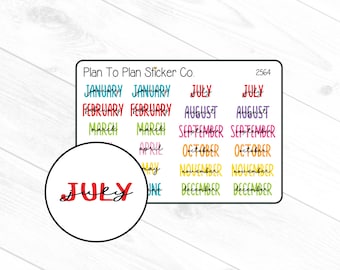 2564~~Months of The Year Script Planner Stickers.