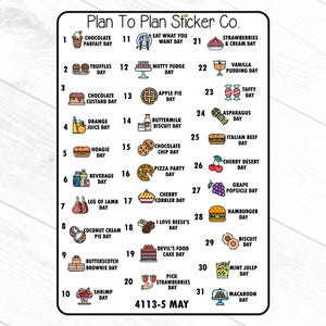 4113--5~~May Wacky Food Holidays Planner Stickers.