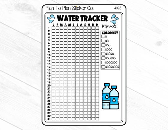 4062~~ Daily Water Tracker Planner Stickers.
