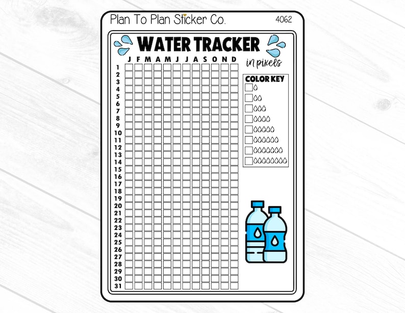 4062~~ Daily Water Tracker Planner Stickers. bild 1