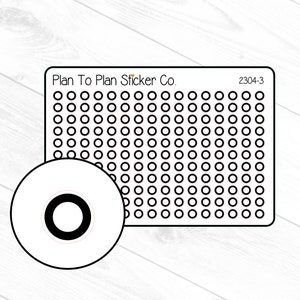 2304-3~~Single Black Check Dots Planner Stickers.