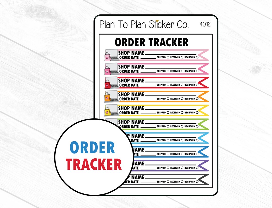 4012~~order Tracker Planner Stickers. - Etsy