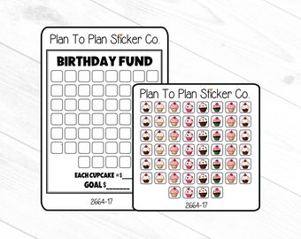 2664-17~~Birthday Fund Savings Challenge Planner Stickers.