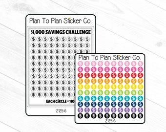 2125-6~~1,000 SAVINGS CHALLENGE Planner Stickers.