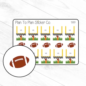 1389~~Football Game Tracker Planner Stickers.