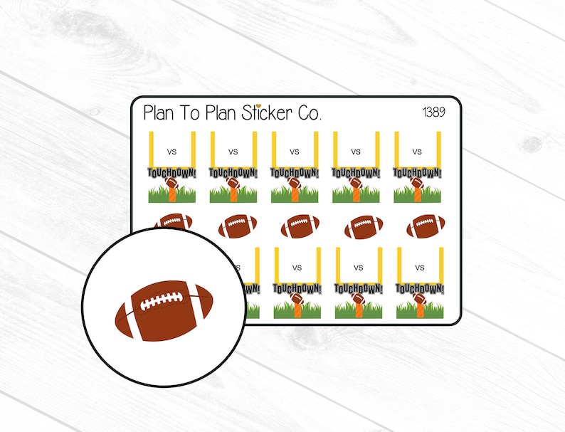 1389Football Game Tracker Planner Stickers. image 1