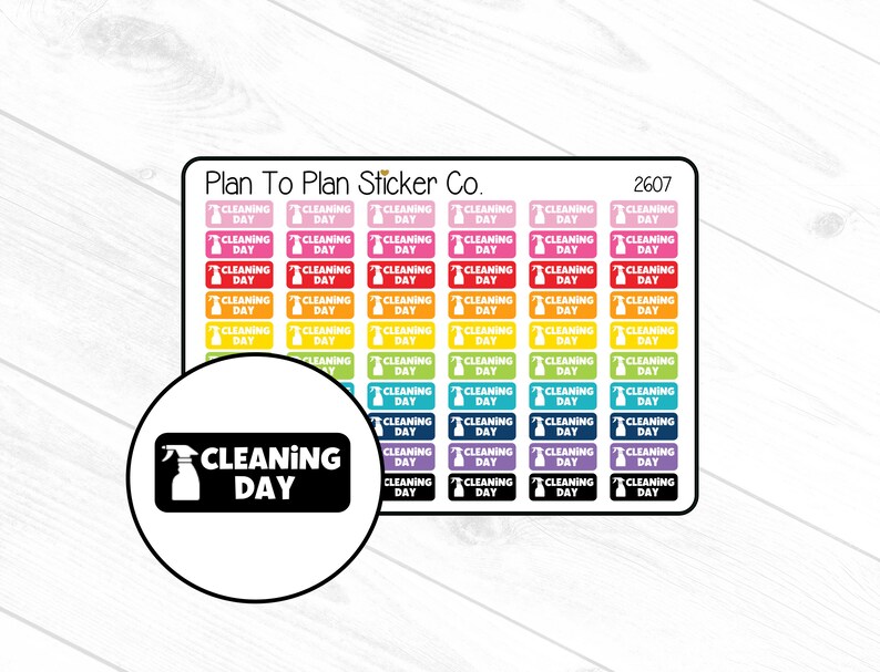 2607~~cleaning Day Planner Stickers. - Etsy