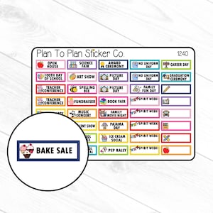 1240~~School Activities Planner Stickers.