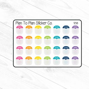 C1258~~Days of the Week Planner Stickers.