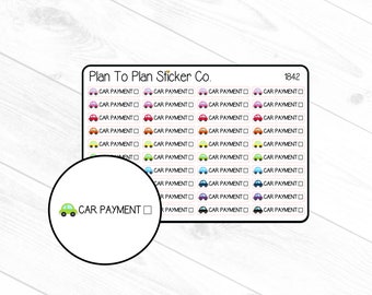 1842~~Car Payment  Planner Stickers.