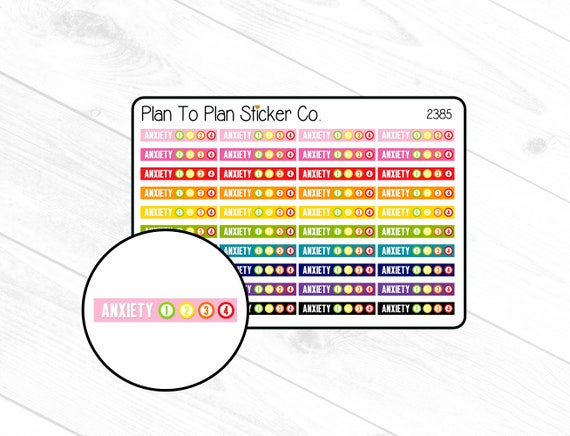 2385~~Anxiety Tracker Planner Stickers.