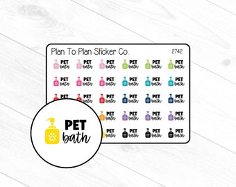 2742~~Pet Bath Planner Stickers.
