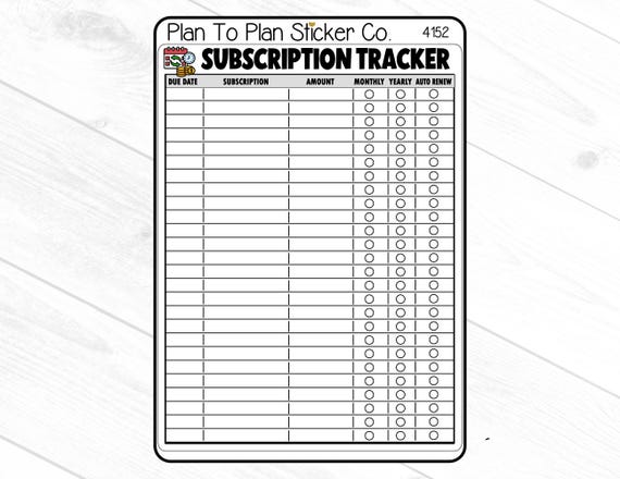 4152~~Subscription Tracker Planner Stickers.