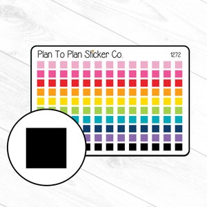 1272~~Tiny Squares Checklist  Planner Stickers.