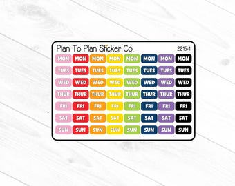 2215-1~~Days of The Week Planner Stickers.