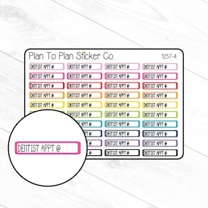 1257-4~~Dentist Appt @ Reminder Planner Stickers.