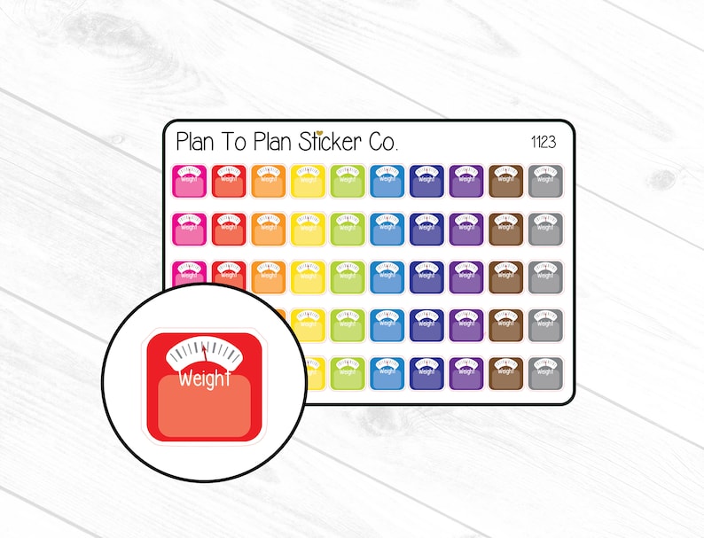 1123Weight Tracker Planner Stickers. image 1