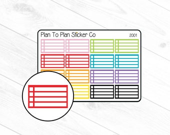 2001~~Checklist Half Box Planner Stickers.