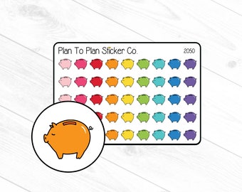 2050~~ Piggy Bank Planner Stickers.