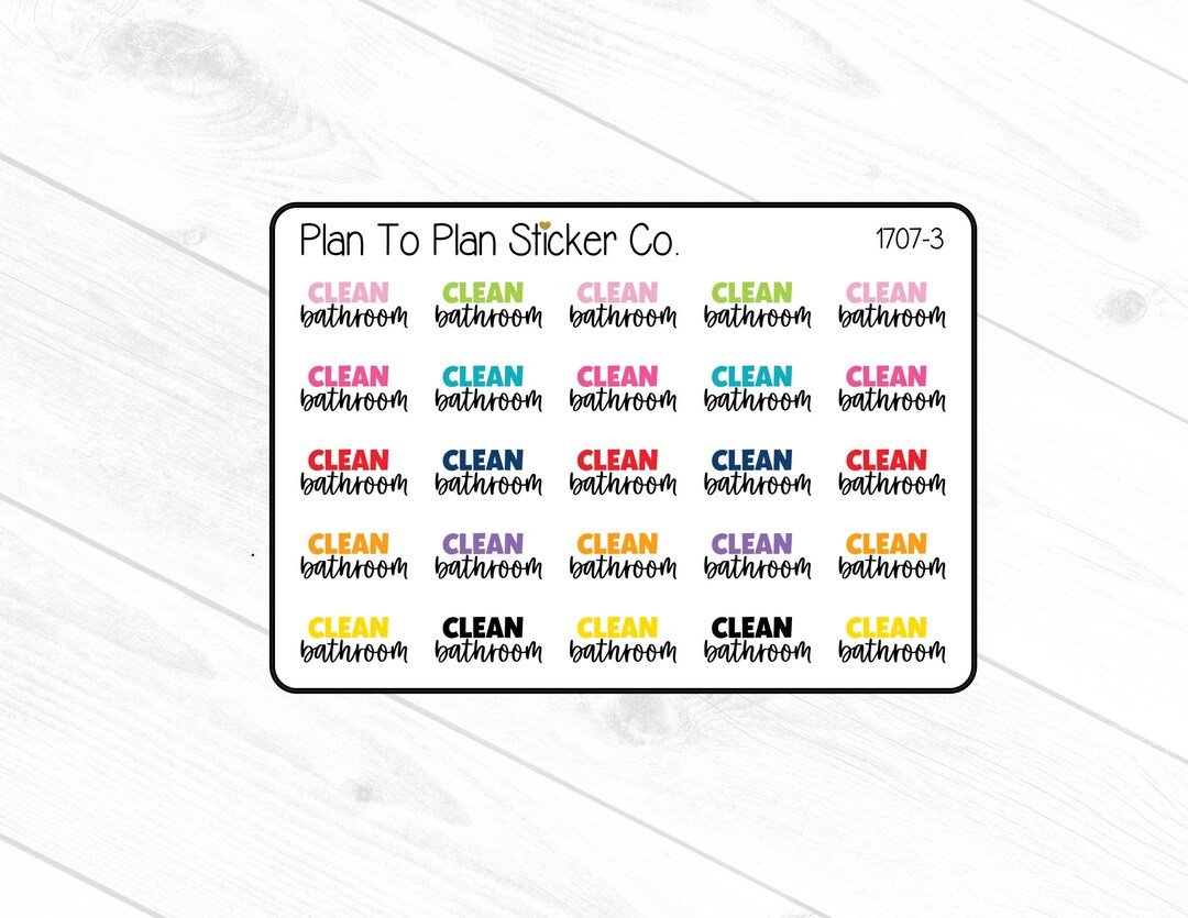 1707-3~~clean Bathroom Planner Stickers. - Etsy