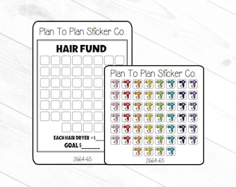 2664-65~~Hair Fund Savings Challenge Planner Stickers.