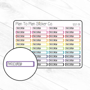 1257-19~~Manicure @ Appointment Reminder Planner Stickers.
