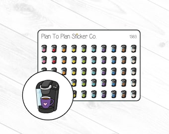 1383~~Pegatinas para planificador de café del lunes para cafetera/Keurig.