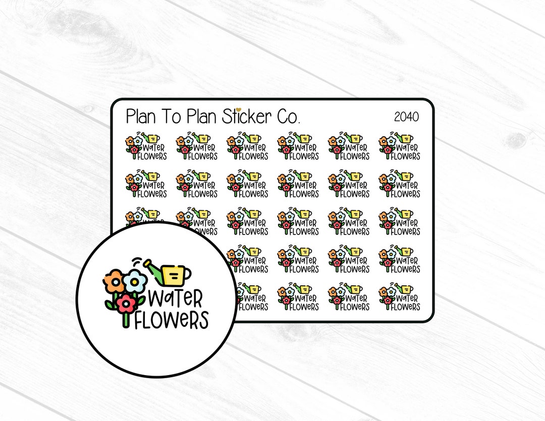 2040~~water Flowers Planner Stickers. - Etsy