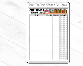 4135-6~~Christmas Reading Log Planner Stickers.