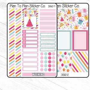 3062~~Girl Birthday 6 PG. Weekly Kit Planner Stickers.