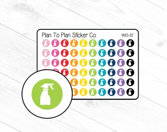 1483-22 Cleaning Spray Icons Planner Stickers.