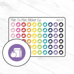 1483-70~~Lunch Bag Icon Planner Stickers.