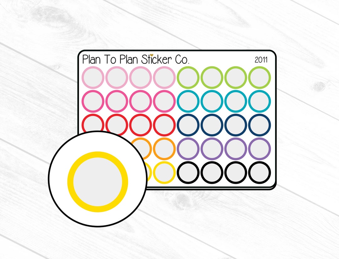 2011~~ Blank Circle Trackers Planner Stickers - Etsy