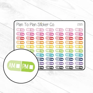 2325~~AM/PM Medication Tracker Planner Stickers.