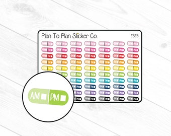 2325~~AM/PM Medication Tracker Planner Stickers.