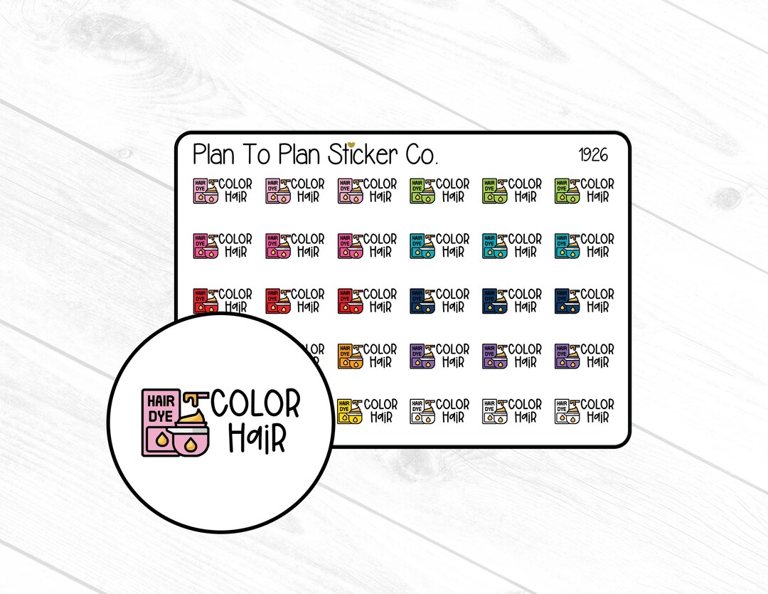 1926~~color Hair Planner Stickers. - Etsy