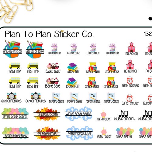 1327school Year Activities Planner Stickers. | Etsy