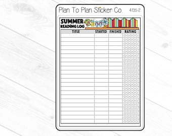 4135-2~~Summer Reading Log Planner Stickers.
