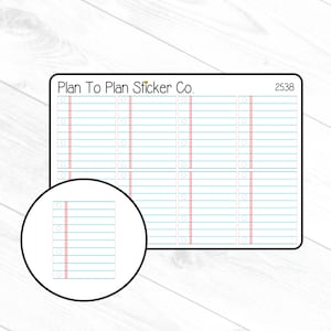 2538~~Line Paper Full Box Planner Stickers.