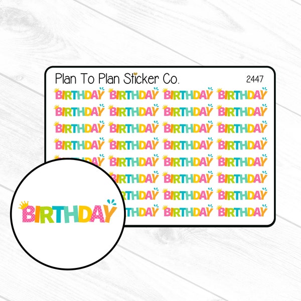 2447~~Birthday Reminder Planner Stickers.