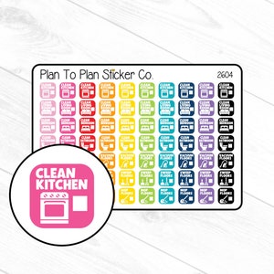 2604~~Daily Cleaning Squares Planner Stickers.